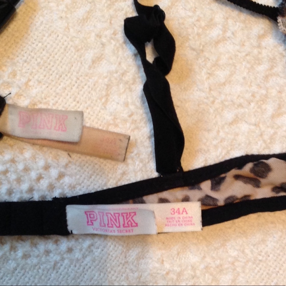 ⭐️⭐️VS PINK 34A push-up bra x2 cheetah polka dot - Picture 4 of 5